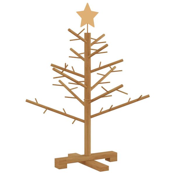vidaXL Wooden Christmas Tree with Stand Brown 75 cm Solid pine wood