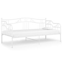 vidaXL Sofa Bed Frame White Metal 90x200 cm