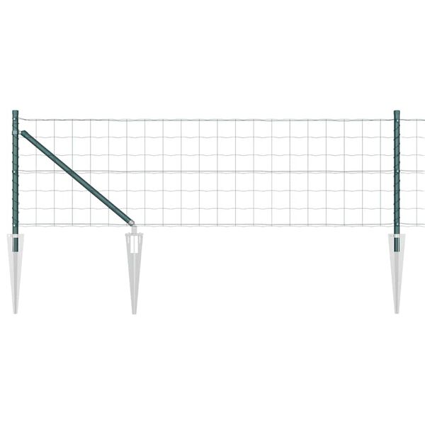 vidaXL Fence with Post Green 0.6 x 50 m Steel and PVC