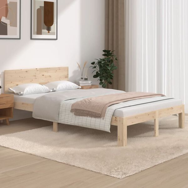 vidaXL Bed Frame without Mattress Solid Wood Pine 120x200cm