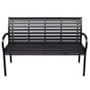 vidaXL Garden Bench Black 116 cm Steel and WPC