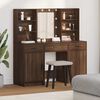 vidaXL 3 Piece Dressing Table Set Brown Oak Engineered Wood