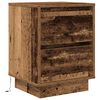 vidaXL Bedside Cabinet with LED Lights&nbsp;Old Wood 38x34x50 cm