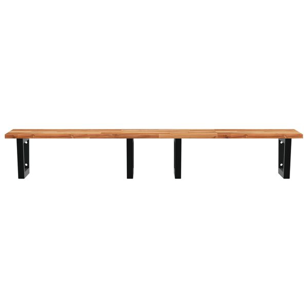 vidaXL Basin Shelf Wall Mounted Steel and Solid Wood Acacia