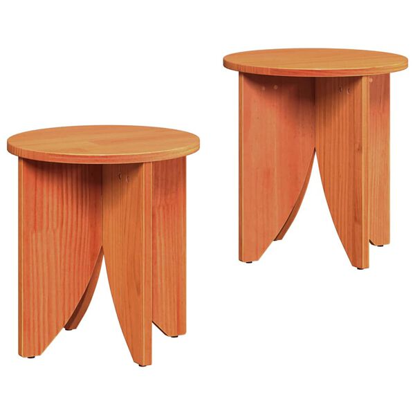 vidaXL Coffee Table 2 pcs Wax Brown