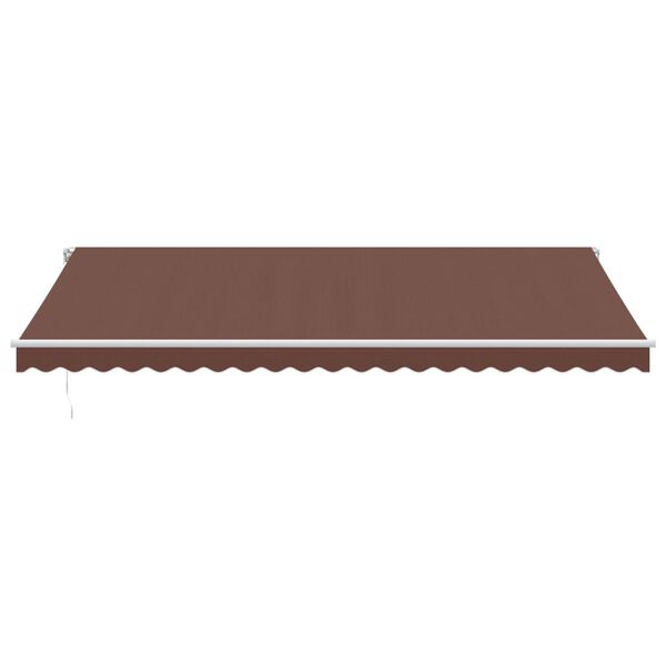 vidaXL Manual Retractable Awning with LED Brown 500x350 cm