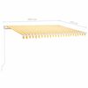 vidaXL Manual Retractable Awning 450x350 cm Yellow and White