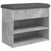 vidaXL Shoe Bench Concrete Grey 62x32x50 cm Engineered Wood