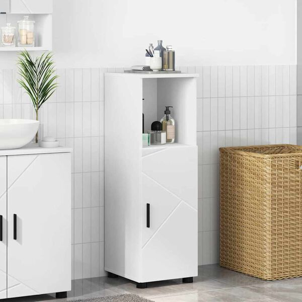 vidaXL Bathroom Cabinet White 30 x 35 x 95 cm Engineered wood & Metal