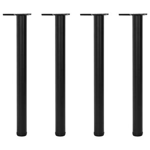4 Height Adjustable Table Legs Black 710 mm