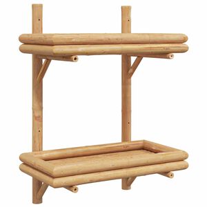 vidaXL Wall Shelf with Shelf Wall-mounted Brown 39 x 26 x 60 cm Bamboo