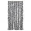 vidaXL Fly Curtain Grey and Black and White 100x200 cm Chenille