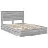 vidaXL Storage Bed Grey Sonoma 150 x 200 cm Engineered Wood