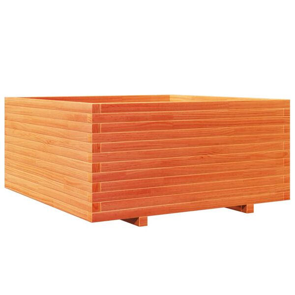 vidaXL Garden Planter Wax Brown 100x100x49.5 cm Solid Wood Pine