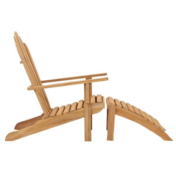 vidaXL Adirondack Chairs with Footrests 2 pcs Solid Wood Teak