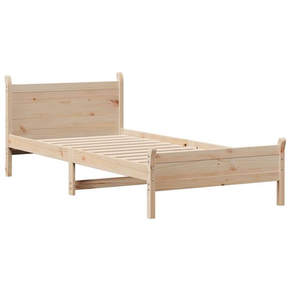 vidaXL Bed Frame without Mattress 75x190 cm Small Single Solid Wood Pine