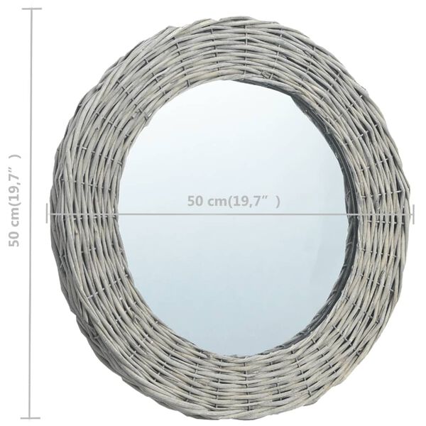 vidaXL Mirror 50 cm Wicker