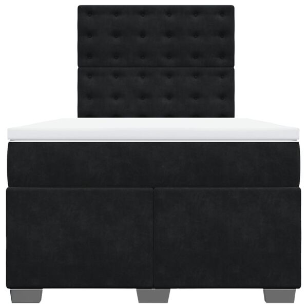 vidaXL Box Spring Bed with Mattress Black 120x200 cm Velvet