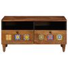 vidaXL TV Cabinet with Drawer Walnut 70 x 33 x 46 cm Solid Mango Wood
