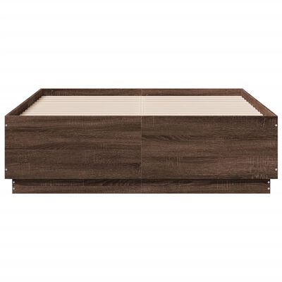 vidaXL Bed Frame Brown Oak 120x190 cm Small Double Engineered Wood