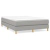 vidaXL Box Spring Bed Frame Light Grey 140x200 cm Fabric