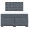vidaXL Box Spring Bed with Mattress Dark Grey 140x190 cm Velvet