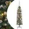 vidaXL Artificial Slim Christmas Tree Green and White 120 cm