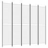 vidaXL 5-Panel Room Divider White 250x220 cm Fabric