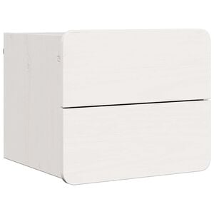 vidaXL Bedside Table with Drawer White 39 x 34 x 33 cm Solid pinewood