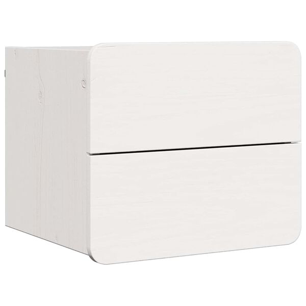 vidaXL Bedside Table with Drawer White 39 x 34 x 33 cm Solid pinewood