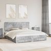 vidaXL Bed Frame Concrete Grey 200 x 200 cm Engineered Wood