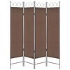 vidaXL 4-Panel Room Divider Brown 160x180 cm