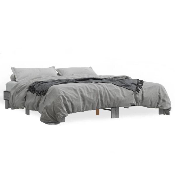 vidaXL Bed Frame without Mattress Grey Sonoma 200x200 cm