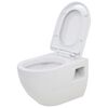 vidaXL Wall-Hung Toilet with Concealed High Cistern Ceramic