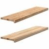 vidaXL Stair Treads 2 pcs Untreated 100x25x2 cm Solid Wood Oak