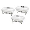 vidaXL 3 Piece Chafing Dish Set Stainless Steel