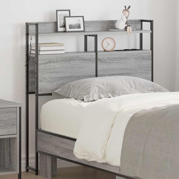 vidaXL Headboard with Shelf Grey sonoma 75 cm Engineered wood