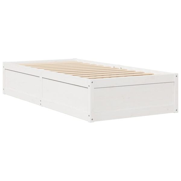 vidaXL Bed Frame without Mattress White 90x190 cm Single Solid Wood Pine