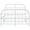 vidaXL Metal Bed Frame without Mattress with Footboard White 120x190cm