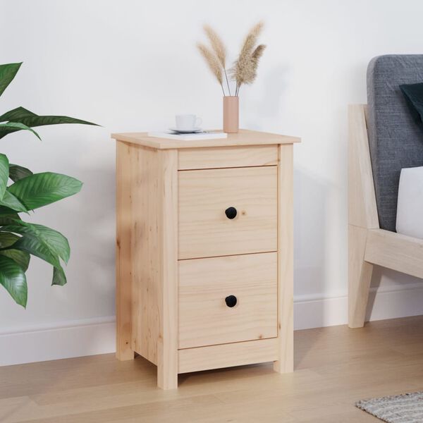 vidaXL Bedside Cabinet 40x35x61.5 cm Solid Wood Pine
