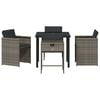 vidaXL Garden Dining Set 5 pcs Grey Poly Rattan