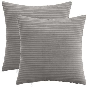 vidaXL Cushion Cover 2 pcs HEERLEN Light Grey 35 x 35 cm Corduroy
