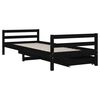 vidaXL Kids Bed Frame with Drawers Black 90x200 cm Solid Wood Pine