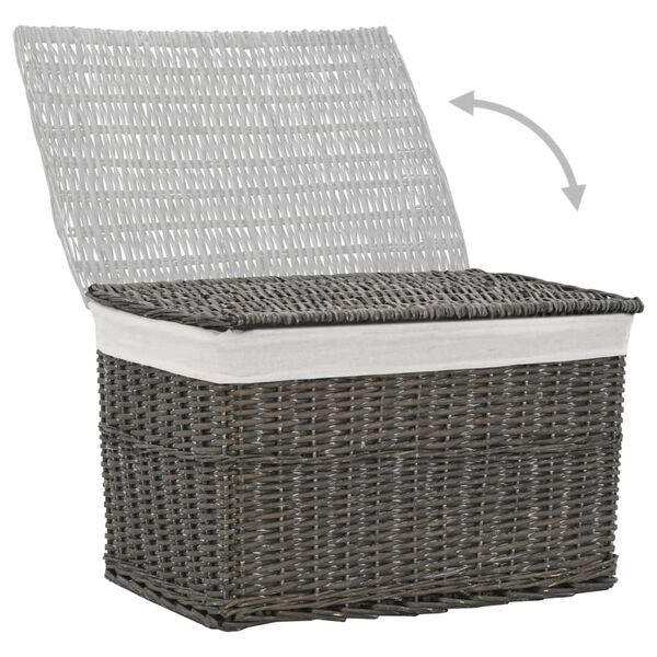vidaXL 6 Piece Nesting Basket Set Grey Natural Willow