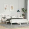 vidaXL Bed Frame with Headboard White 160 x 200 cm Solid Pine Wood