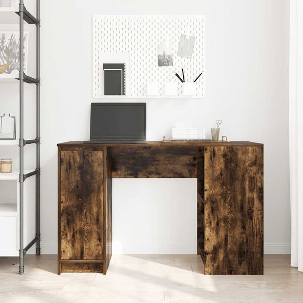vidaXL Desk Smoked Oak 120x42x76 cm Engineered Wood