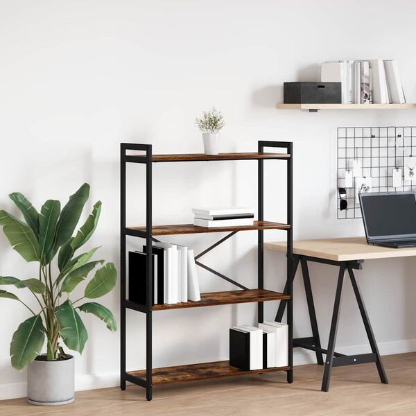 vidaXL Bookshelf Smoked Oak 80 x 30 x 120 cm Engineered Wood