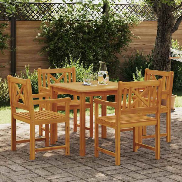 vidaXL Garden Dining Set 5 pcs Brown Solid Acacia wood