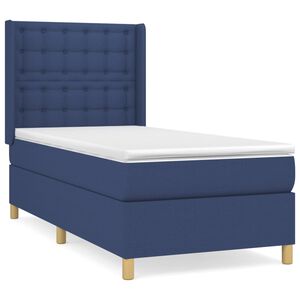 vidaXL Box Spring Bed with Mattress Blue 80x200 cm Fabric