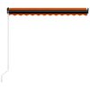 vidaXL Manual Retractable Awning with LED 350x250 cm Orange and Brown